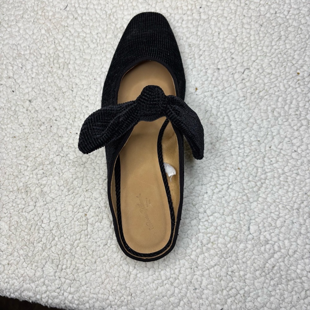 Black Chenille Bow Mary Jane Clog Shoes Size 10 NWOB - Picture 6 of 10
